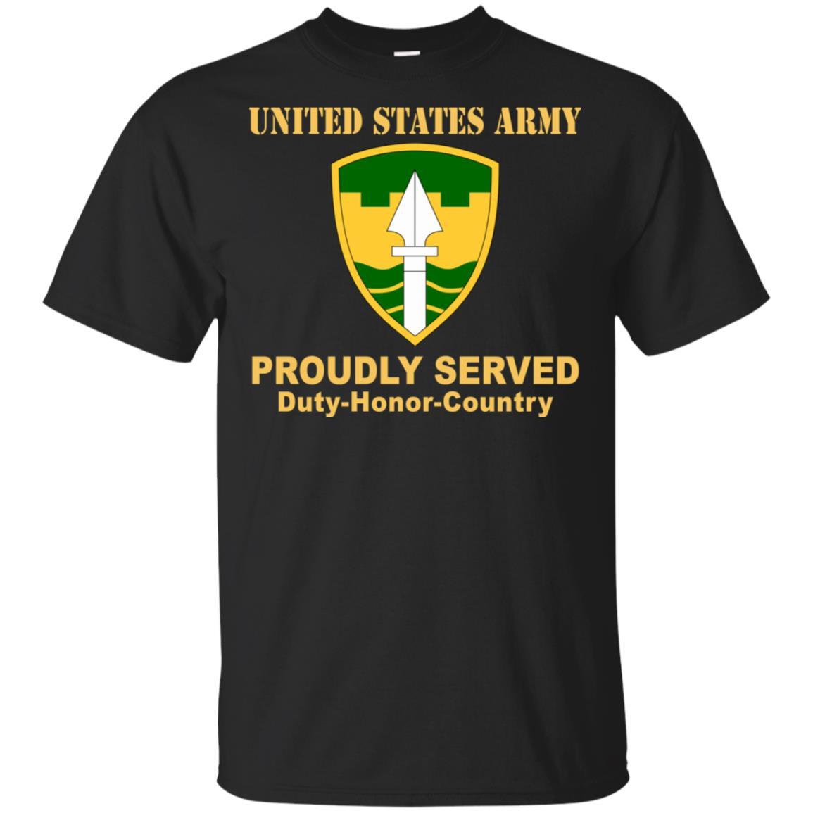 US ARMY MILITARY POLICE BRIGADE - Proudly Served T-Shirt On Front For Men-TShirt-Army-Veterans Nation
