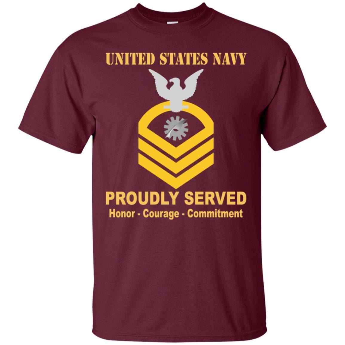 Navy Data Processing Technician Navy DP E-7 Rating Badges Proudly Served T-Shirt For Men On Front-TShirt-Navy-Veterans Nation