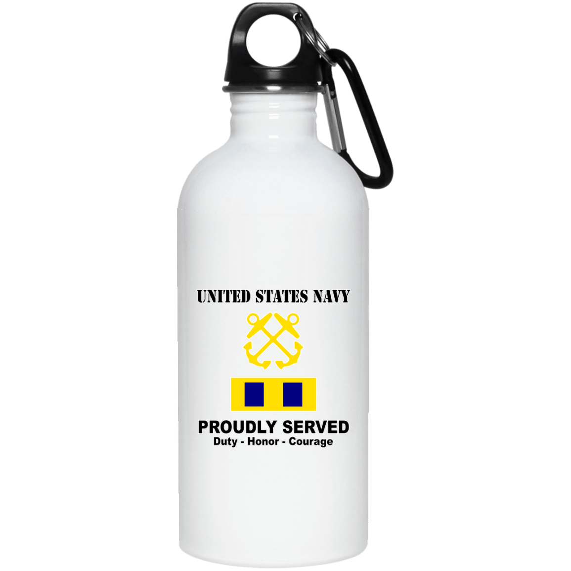 US Navy W-3 Chief Warrant Officer 3 W3 CW3 Warrant Officer Ranks Tshirt White Coffee Mug - Stainless Travel Mug-Mug-Navy-Officer-Veterans Nation