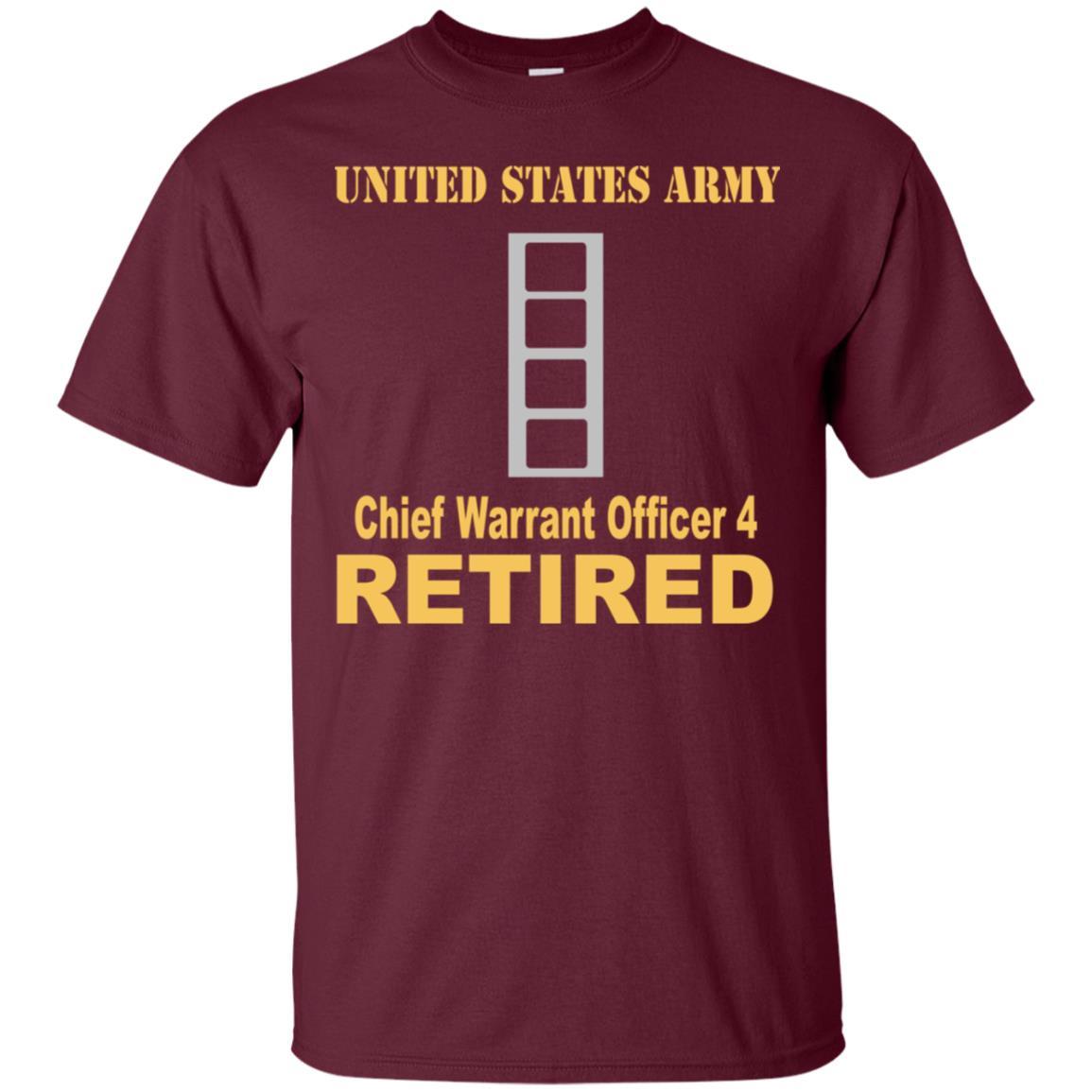 US Army W-4 Chief Warrant Officer 4 W4 CW4 Warrant Officer Retired Men T Shirt On Front-TShirt-Army-Veterans Nation