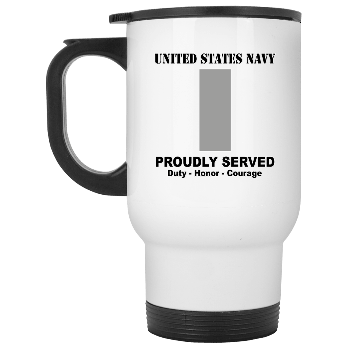 US Navy O-2 Lieutenant Junior Grade O2 LTJG Junior Officer Ranks T shirt White Coffee Mug - Stainless Travel Mug-Mug-Navy-Officer-Veterans Nation