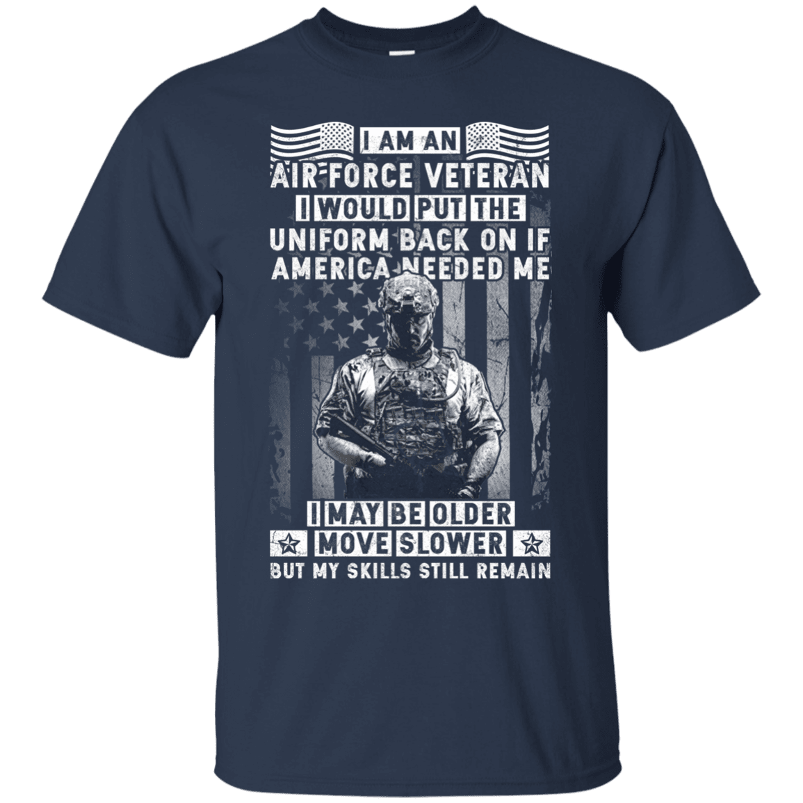 I am an Air Force Veteran Men Front T Shirt-TShirt-USAF-Veterans Nation