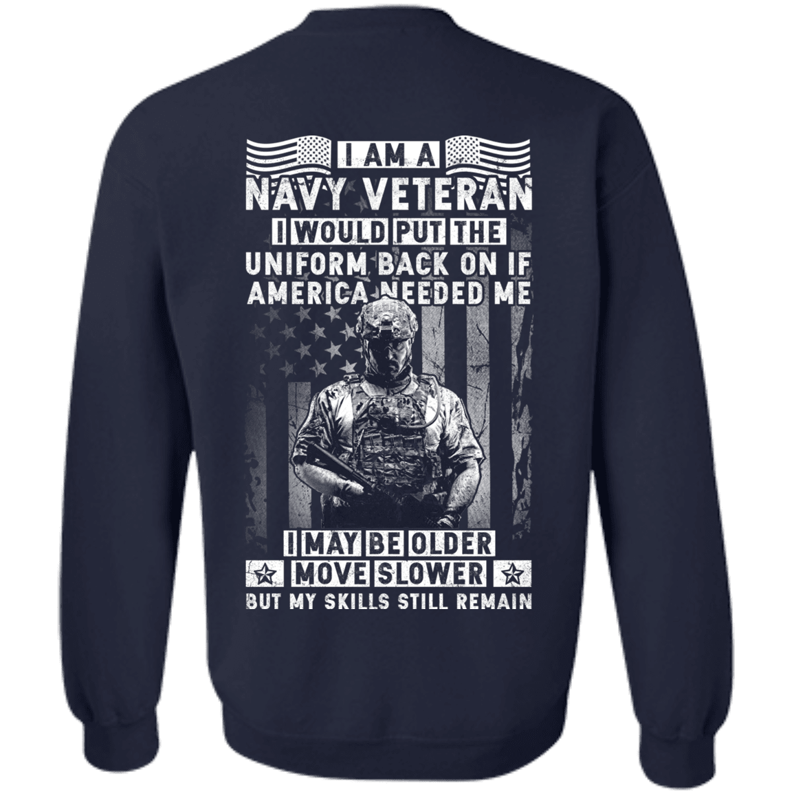 I am a Navy Veteran Men Back T Shirts-TShirt-Navy-Veterans Nation