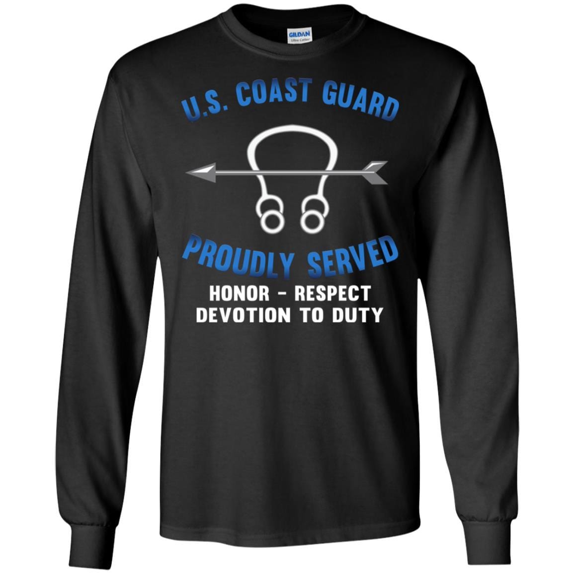 US Coast Guard Sonar Technician ST Logo Proudly Served T-Shirt For Men On Front-TShirt-USCG-Veterans Nation