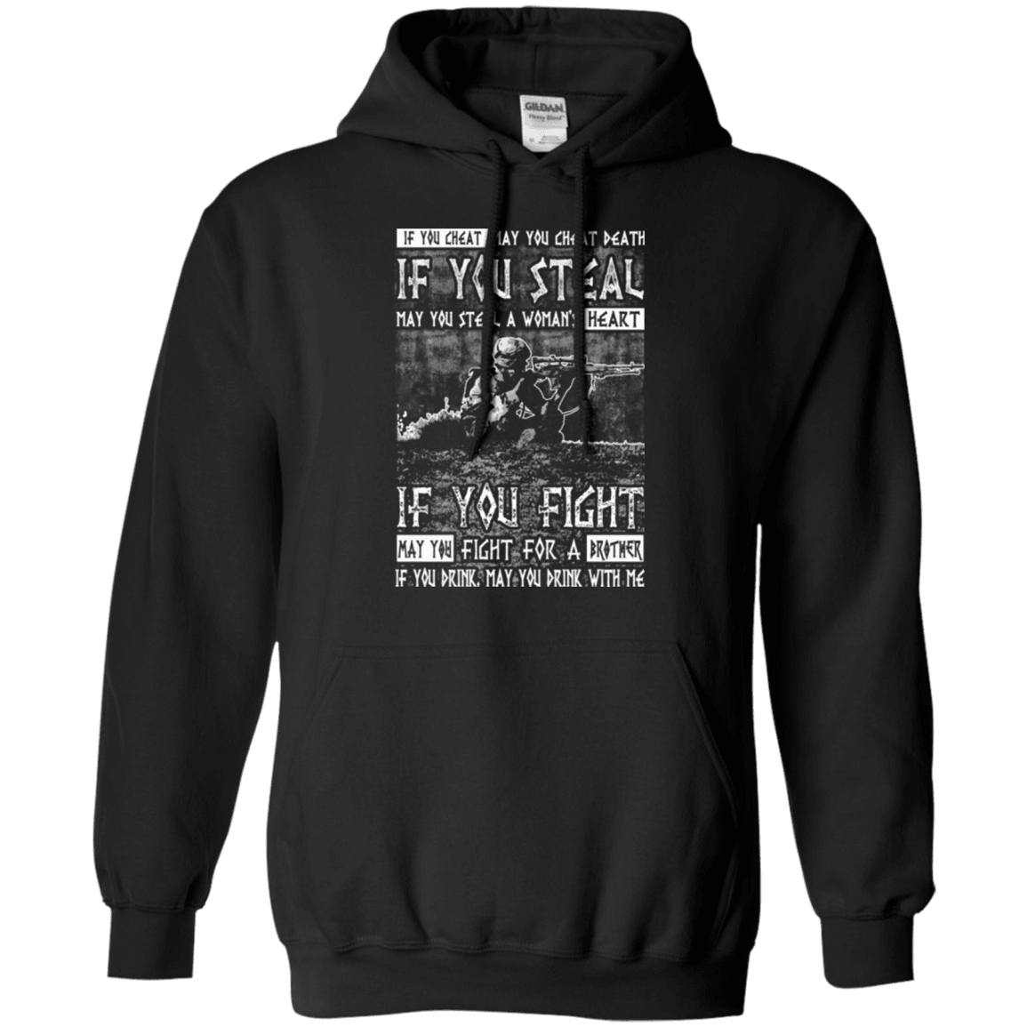 Military T-Shirt "Fight For a Brother, Drink With Me"-TShirt-General-Veterans Nation