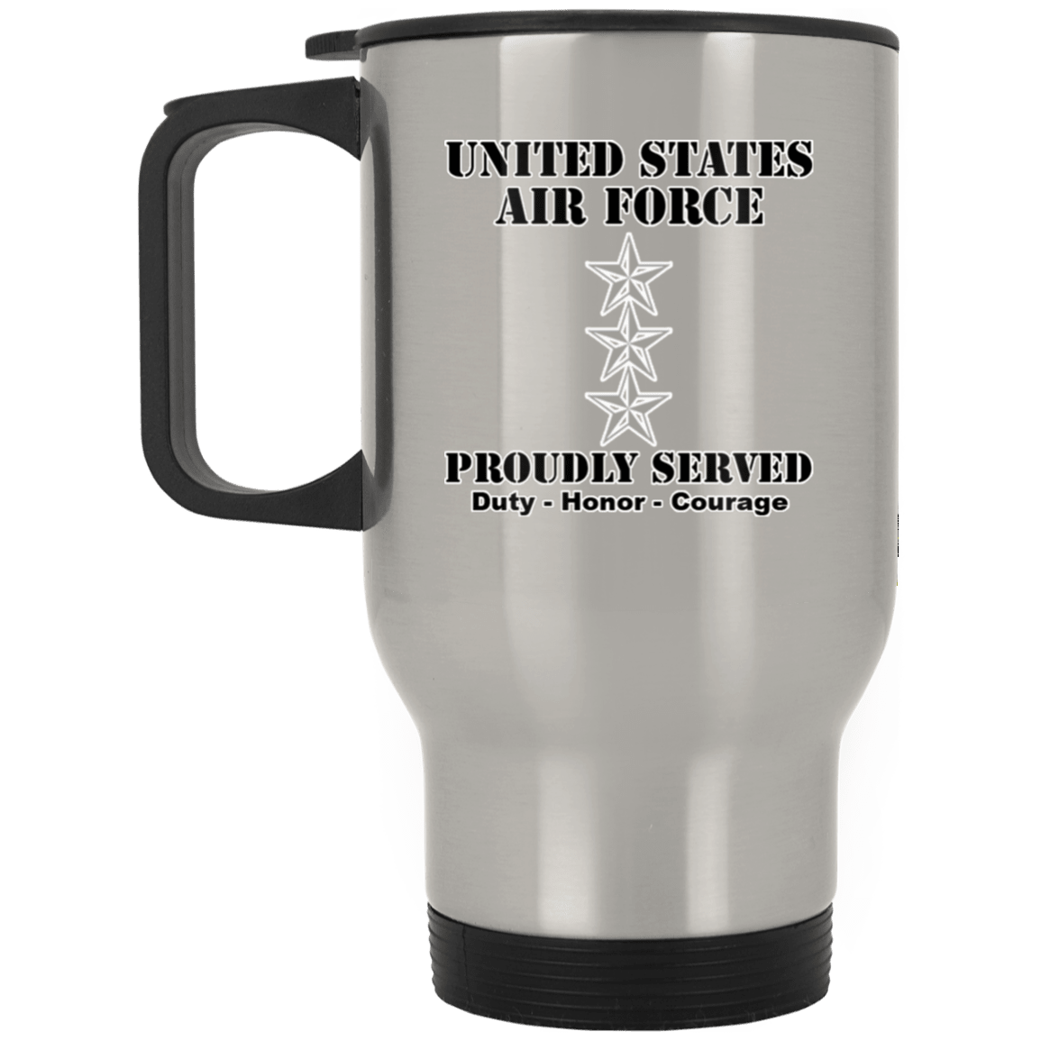 US Air Force O-9 Lieutenant General Lt Ge O9 General Officer Ranks White Coffee Mug - Stainless Travel Mug-Mug-USAF-Ranks-Veterans Nation