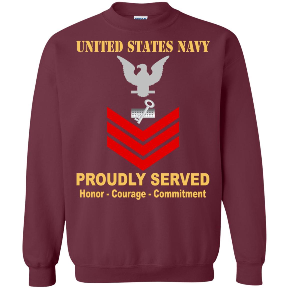 Navy Disbursing Clerk Navy DK E-6 Rating Badges Proudly Served T-Shirt For Men On Front-TShirt-Navy-Veterans Nation