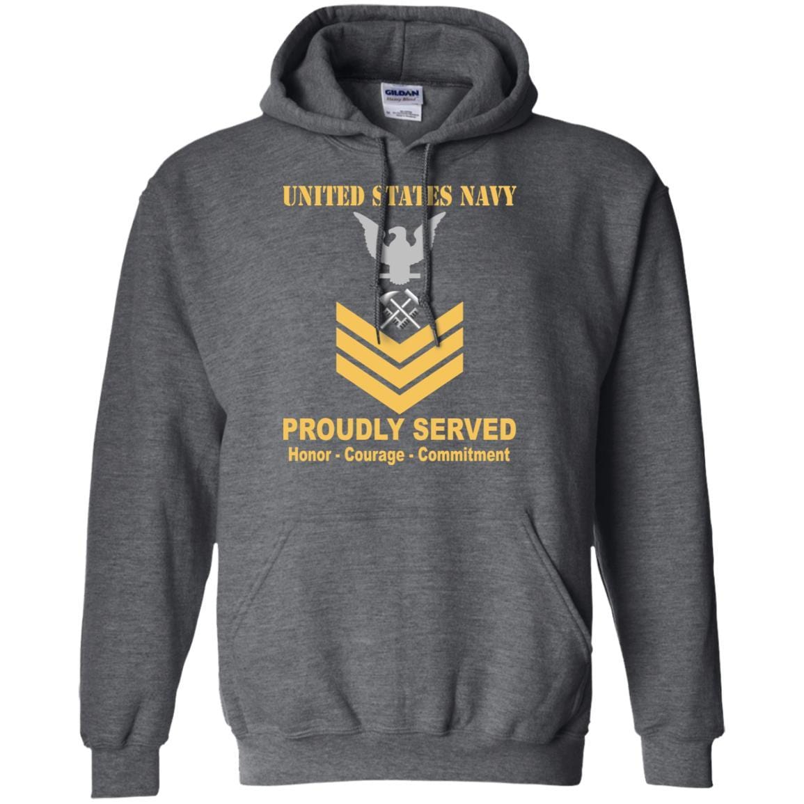 Navy Hull Maintenance Technician Navy HT E-6 Rating Badges Proudly Served T-Shirt For Men On Front-TShirt-Navy-Veterans Nation