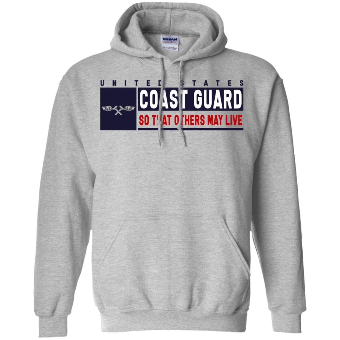US Coast Guard Aviation Metalsmith AM Logo- So that others may live Long Sleeve - Pullover Hoodie-TShirt-USCG-Veterans Nation