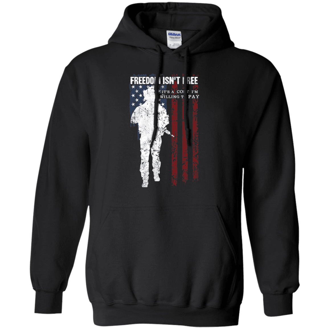 Military T-Shirt "Freedom Is Not Free - Willing to Pay Men" Front-TShirt-General-Veterans Nation
