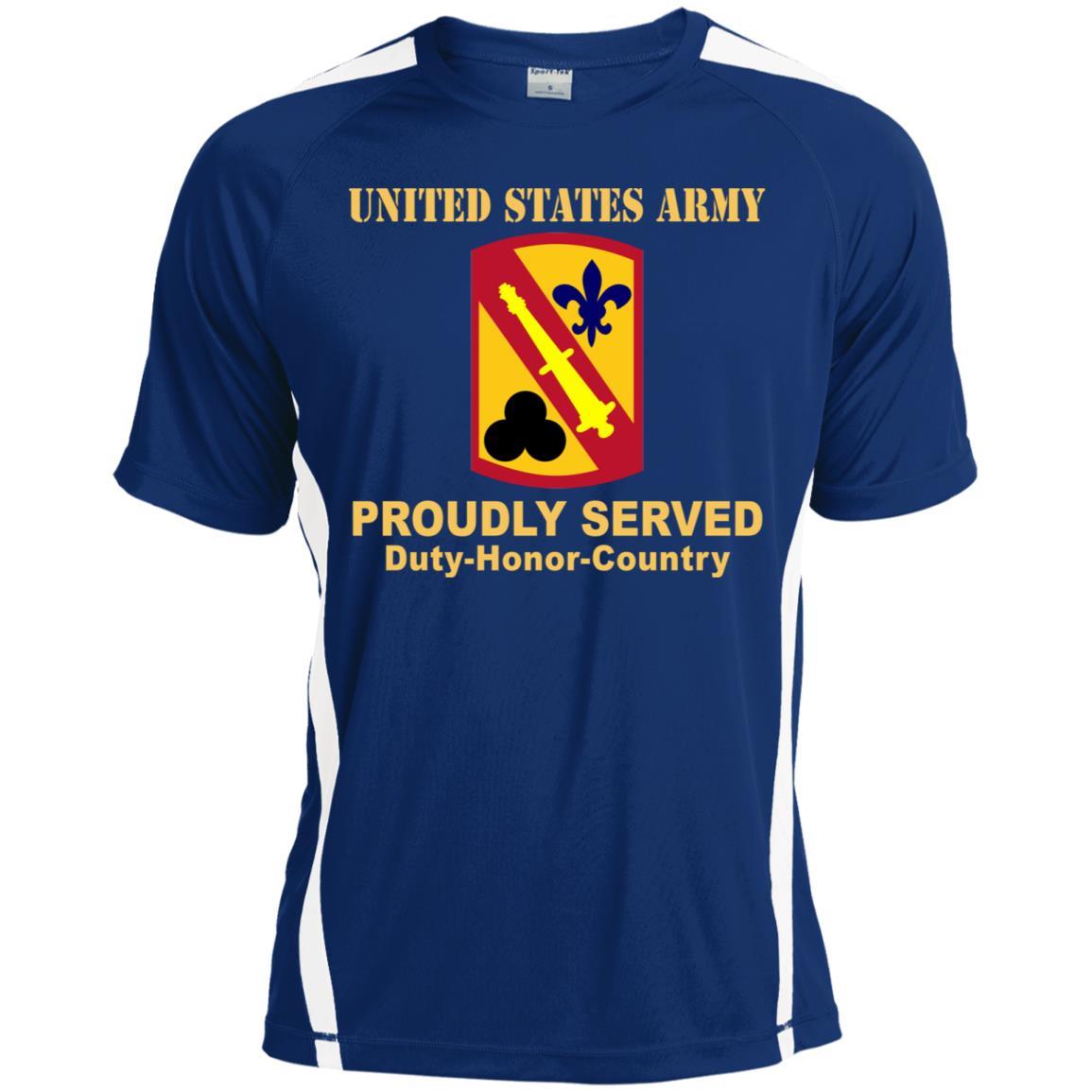 US ARMY 42 FIELD ARTILLERY BRIGADE- Proudly Served T-Shirt On Front For Men-TShirt-Army-Veterans Nation
