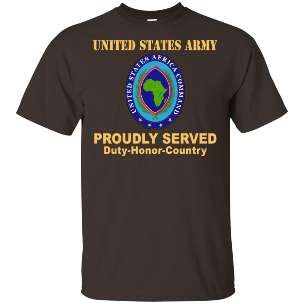 US ARMY AFRICA COMMAND- Proudly Served T-Shirt On Front For Men-TShirt-Army-Veterans Nation