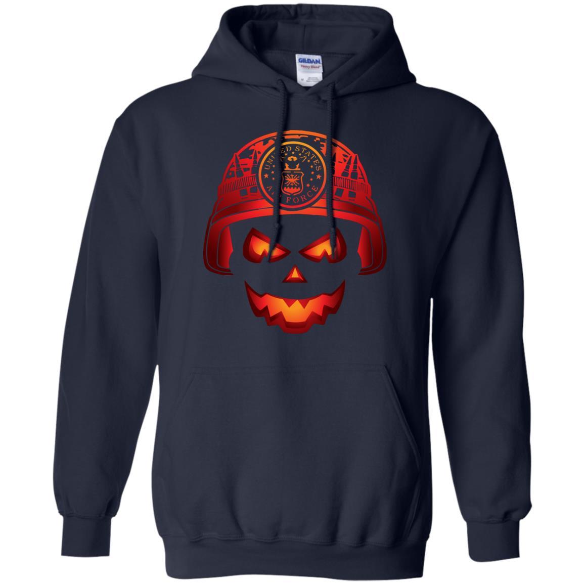 US Air Force Skull Halloween Men T Shirt On Front-TShirt-USAF-Veterans Nation
