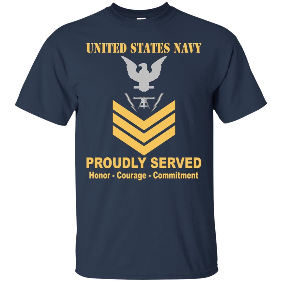 Navy Fire Controlman Navy FC E-6 Rating Badges Proudly Served T-Shirt For Men On Front-TShirt-Navy-Veterans Nation