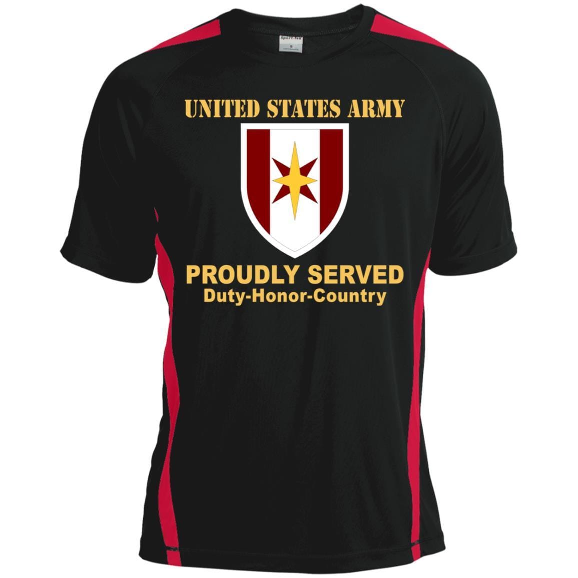 US ARMY 44 MEDICAL BRIGADE- Proudly Served T-Shirt On Front For Men-TShirt-Army-Veterans Nation