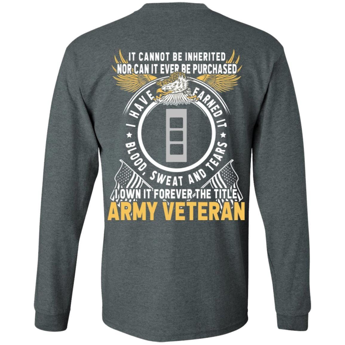 US Army W-3 Chief Warrant Officer 3 W3 CW3 Warrant Officer Ranks T-Shirt For Men On Back-TShirt-Army-Veterans Nation