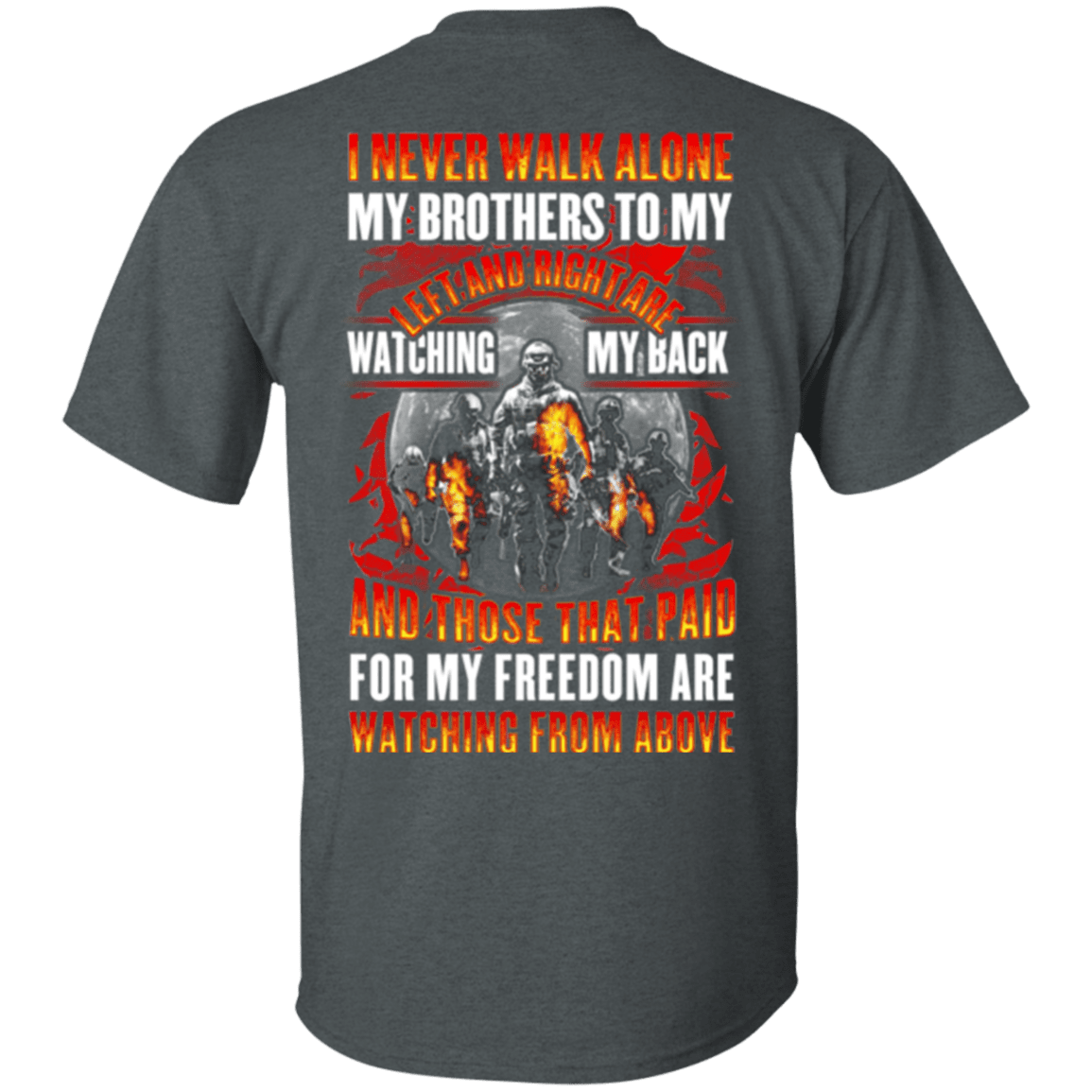 Military T-Shirt "Veteran - My Brothers Watching My Back, My Freedom Watching From Above"-TShirt-General-Veterans Nation