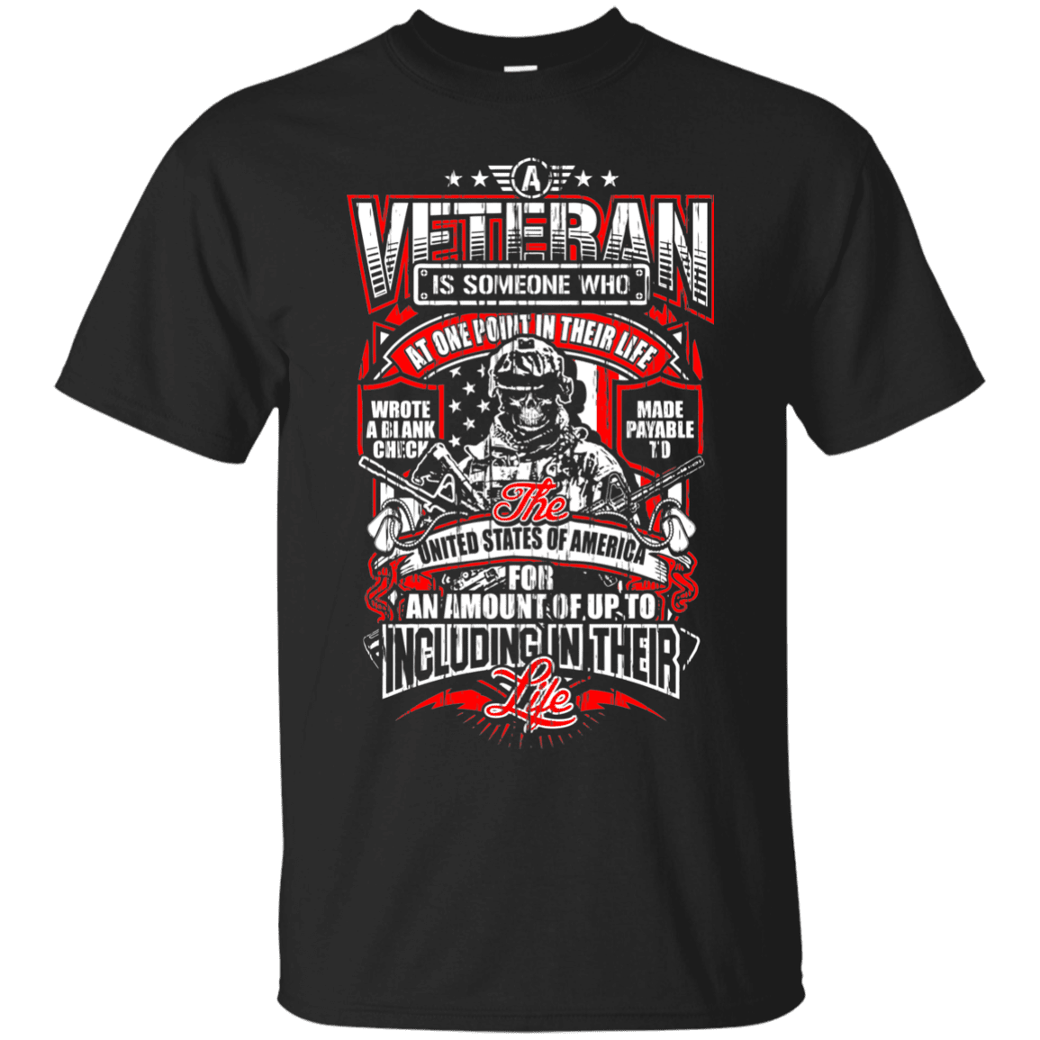 Military T-Shirt "A Veteran Men" Front-TShirt-General-Veterans Nation