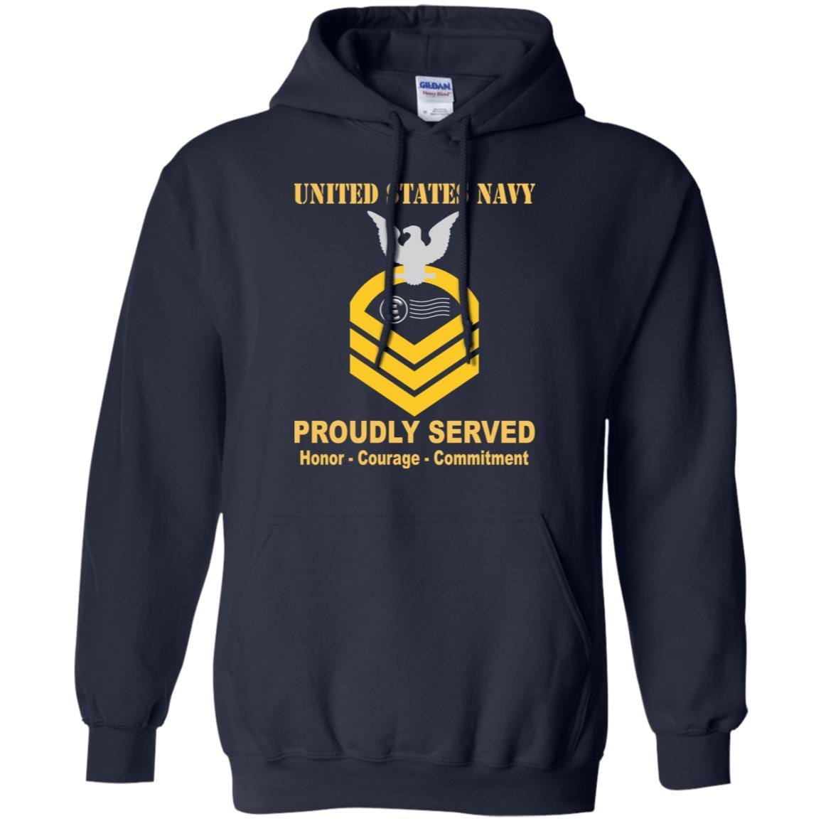 Navy Postal Clerk Navy PC E-7 Rating Badges Proudly Served T-Shirt For Men On Front-TShirt-Navy-Veterans Nation