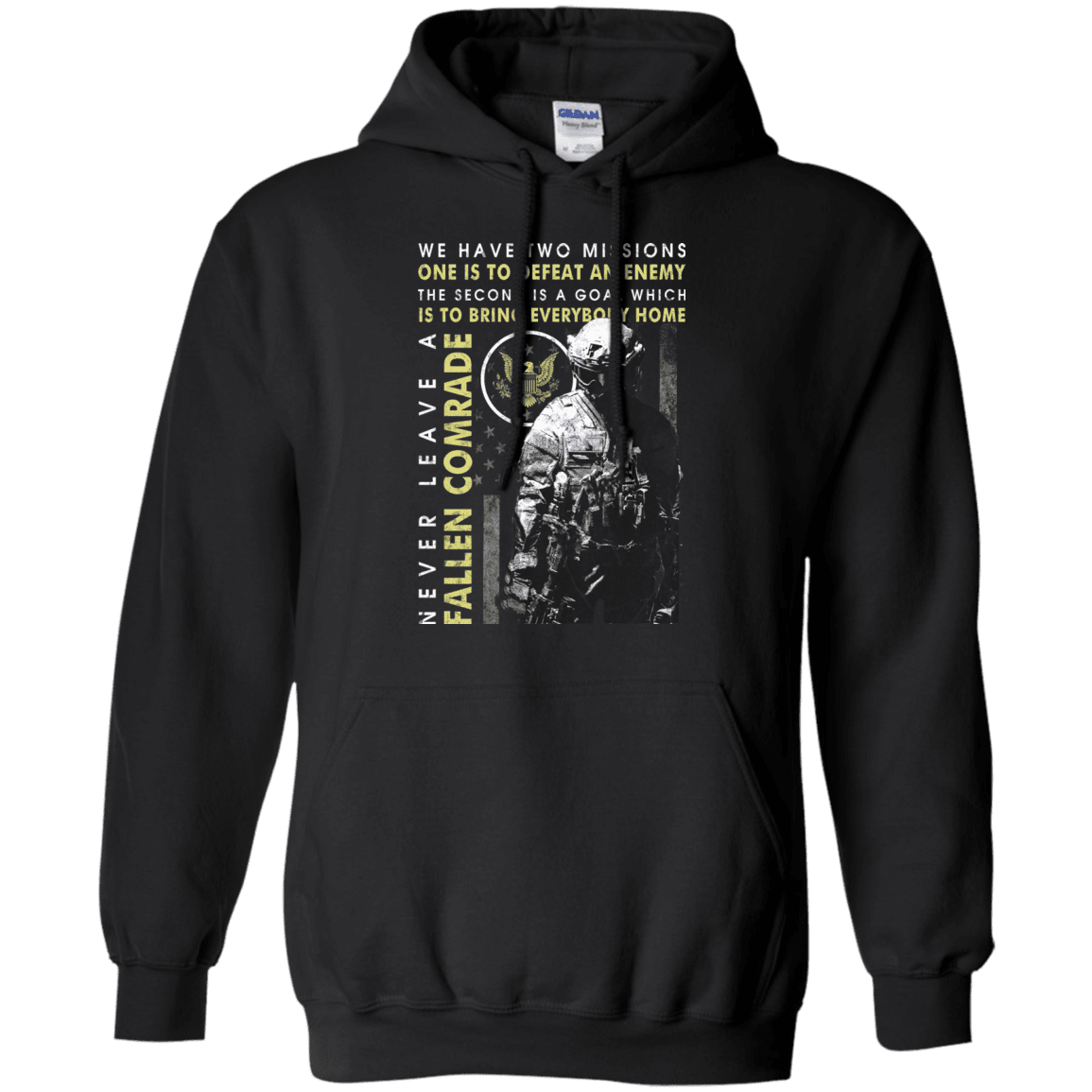 Never Leave A Fallen Comrade Army Men Front T Shirts-TShirt-Army-Veterans Nation