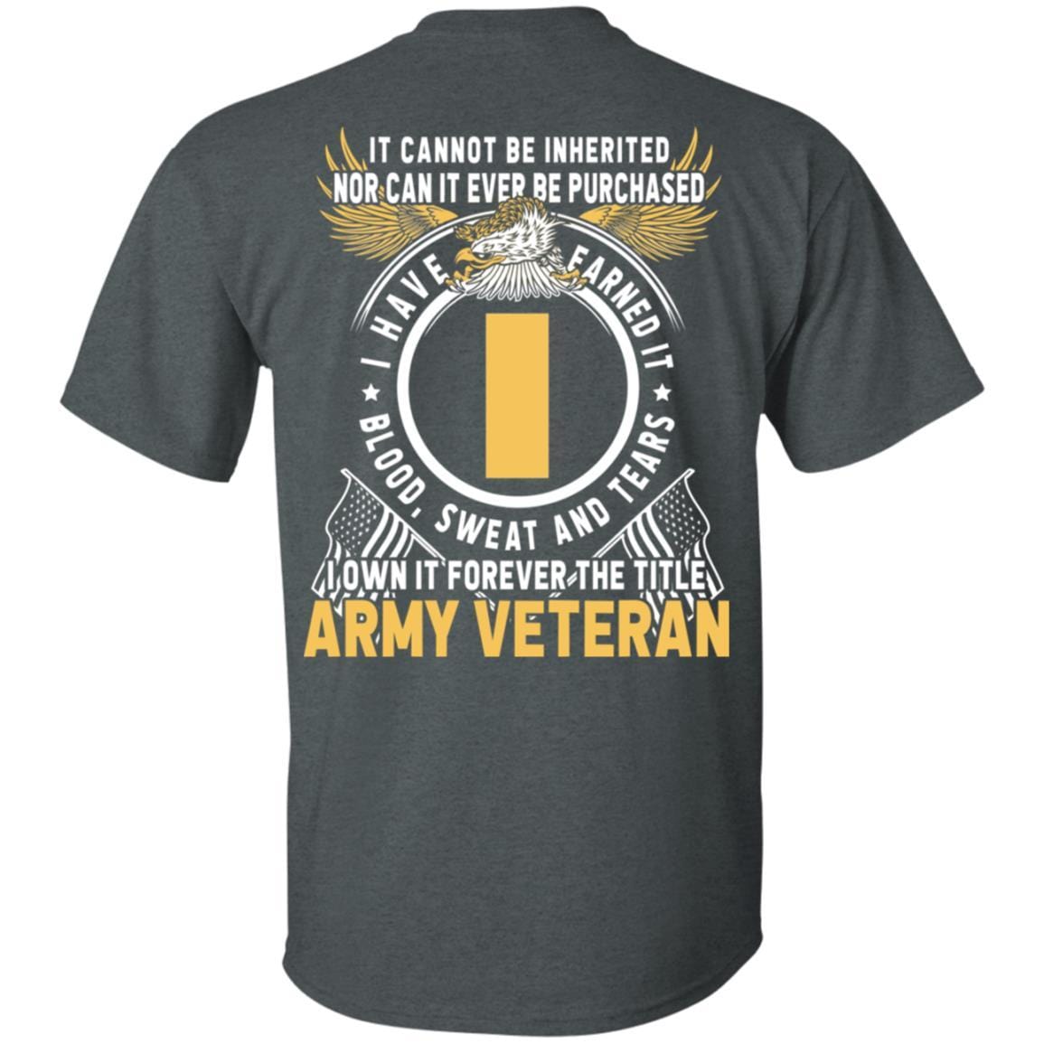 US Army O-1 Second Lieutenant O1 2LT Commissioned Officer Ranks T-Shirt For Men On Back-TShirt-Army-Veterans Nation