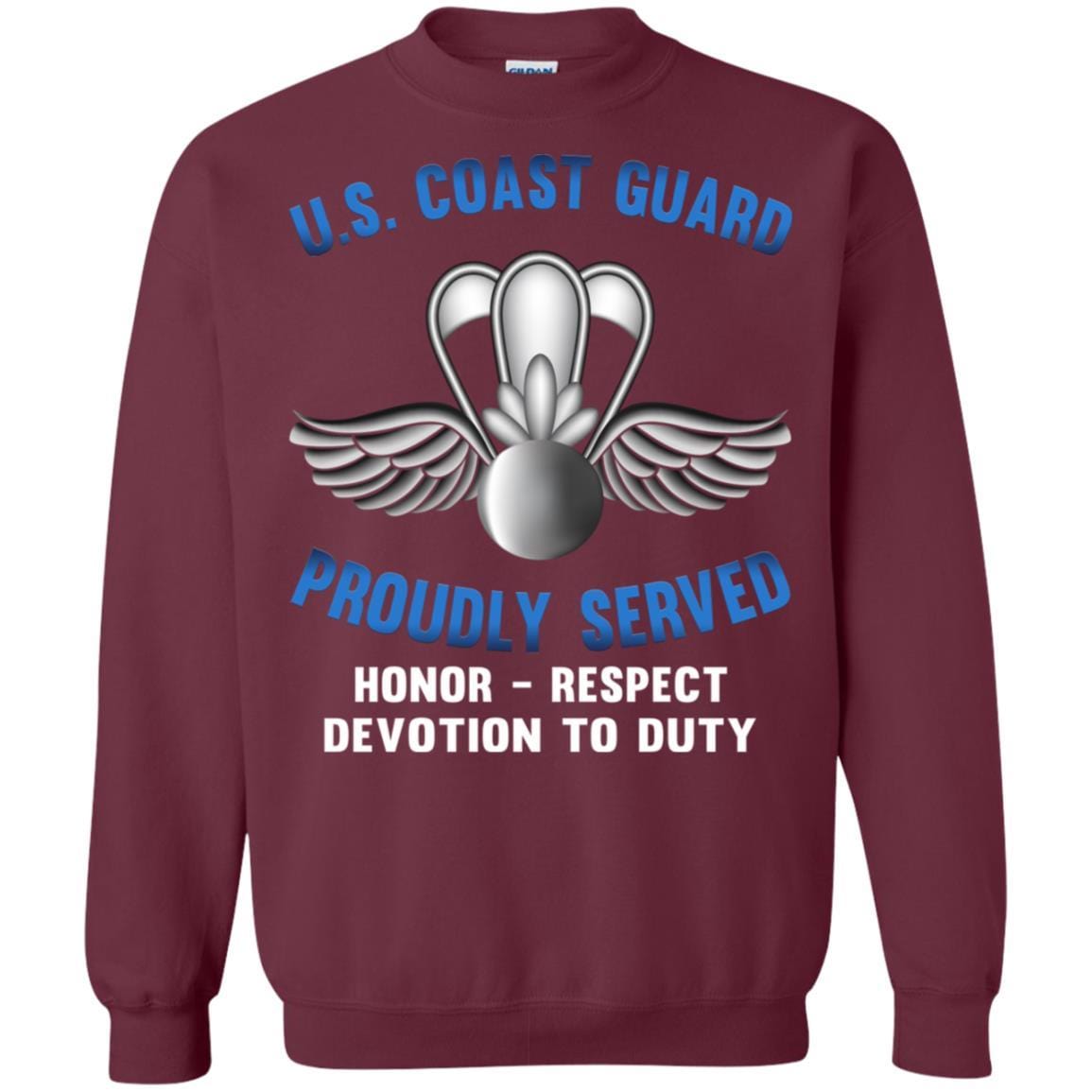 US Coast Guard Aviation Survival Technician AST Proudly Served T-Shirt For Men On Front-TShirt-USCG-Veterans Nation