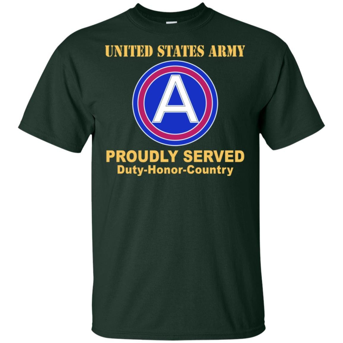 US ARMY CENTRAL CSIB- Proudly Served T-Shirt On Front For Men-TShirt-Army-Veterans Nation