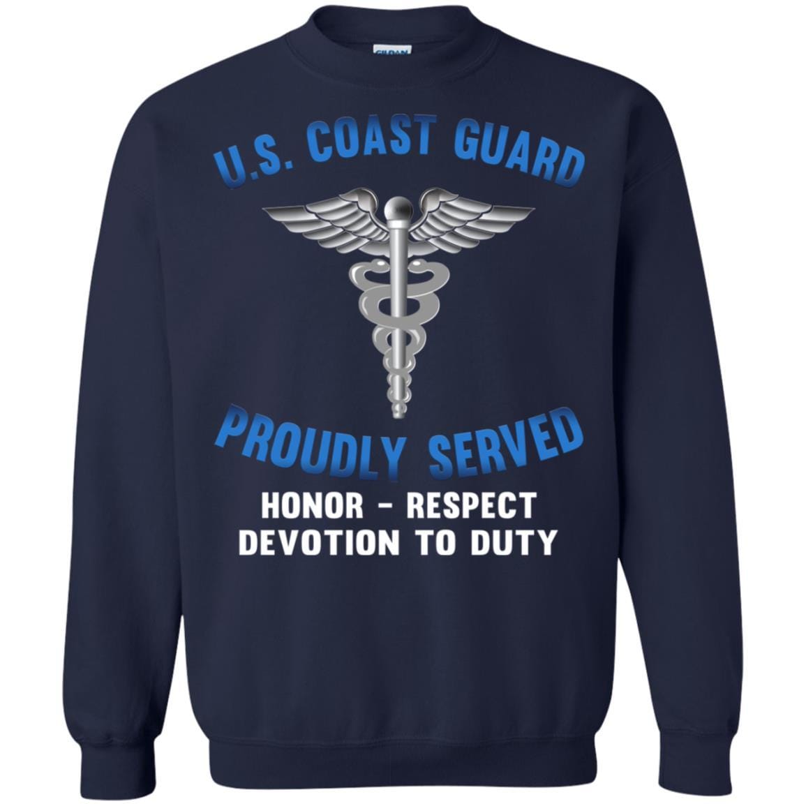 US Coast Guard Health Services Technician HS Logo Proudly Served T-Shirt For Men On Front-TShirt-USCG-Veterans Nation