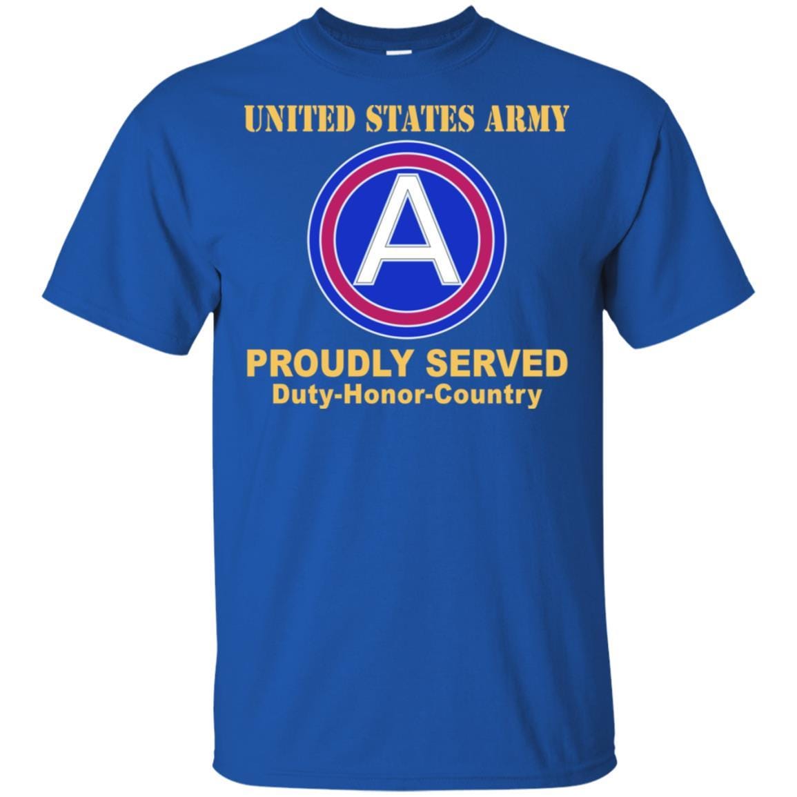 US ARMY CENTRAL CSIB- Proudly Served T-Shirt On Front For Men-TShirt-Army-Veterans Nation