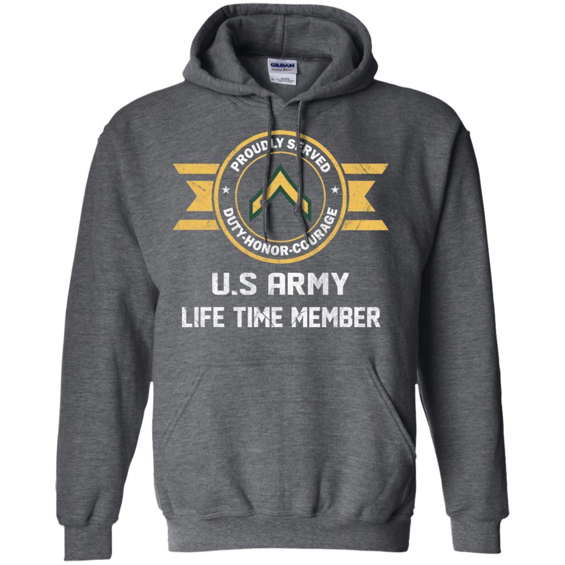 Life Time Member - Army E-2 PV2 E2 Private Second Class Ranks Men T Shirt On Front-TShirt-Army-Veterans Nation