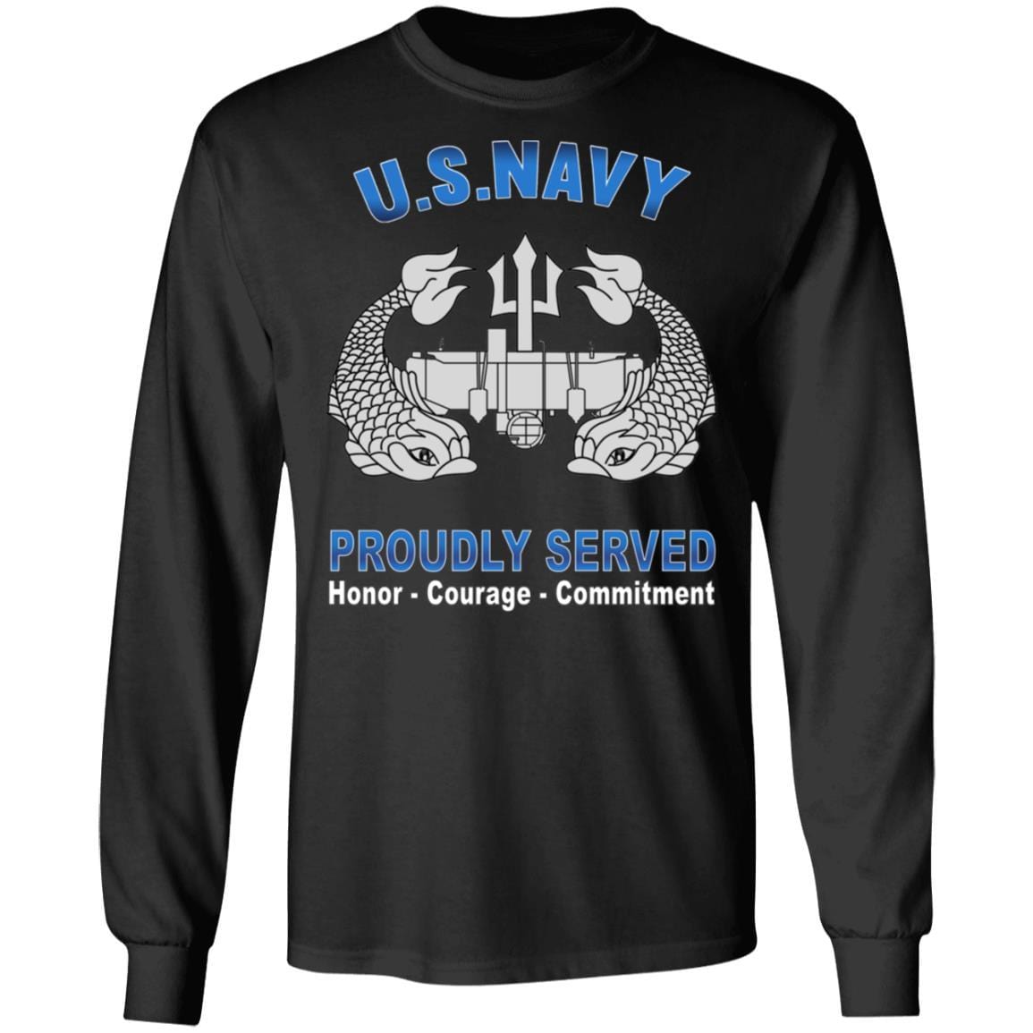 US Navy Deep Submergence Enlisted Badge Proudly Served T-Shirt On Front-Apparel-Veterans Nation