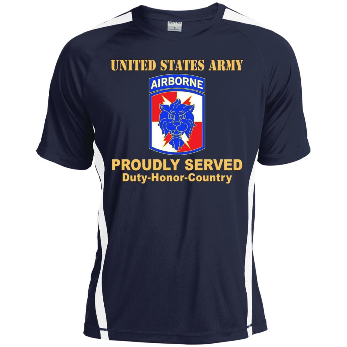 US ARMY 35TH SIGNAL BRIGADE W AIRBORNE TAB- Proudly Served T-Shirt On Front For Men-TShirt-Army-Veterans Nation