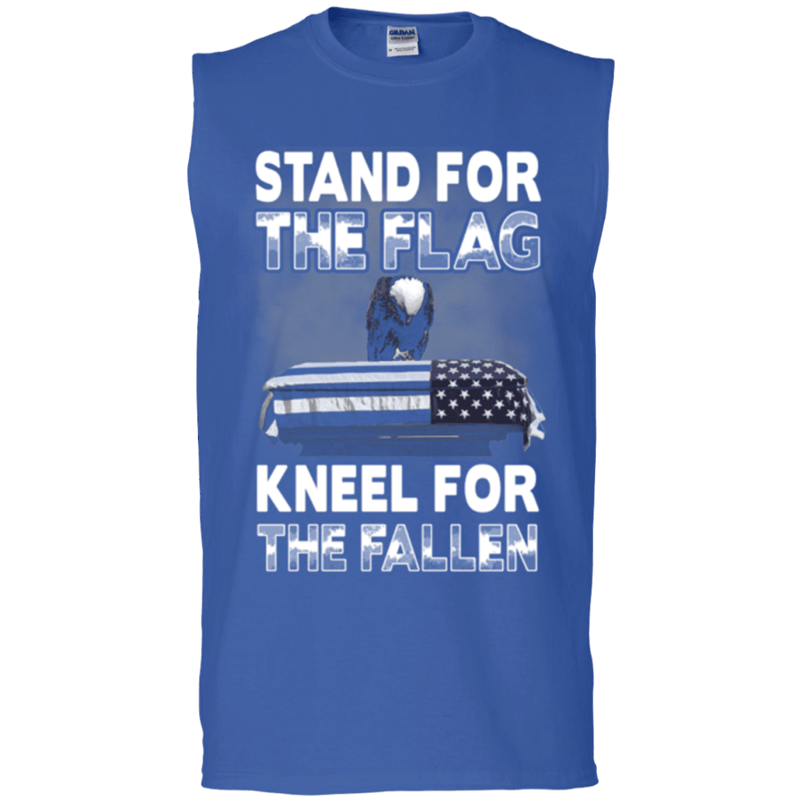 Military T-Shirt "Stand For The Flag Kneel For The Fallen"-TShirt-General-Veterans Nation