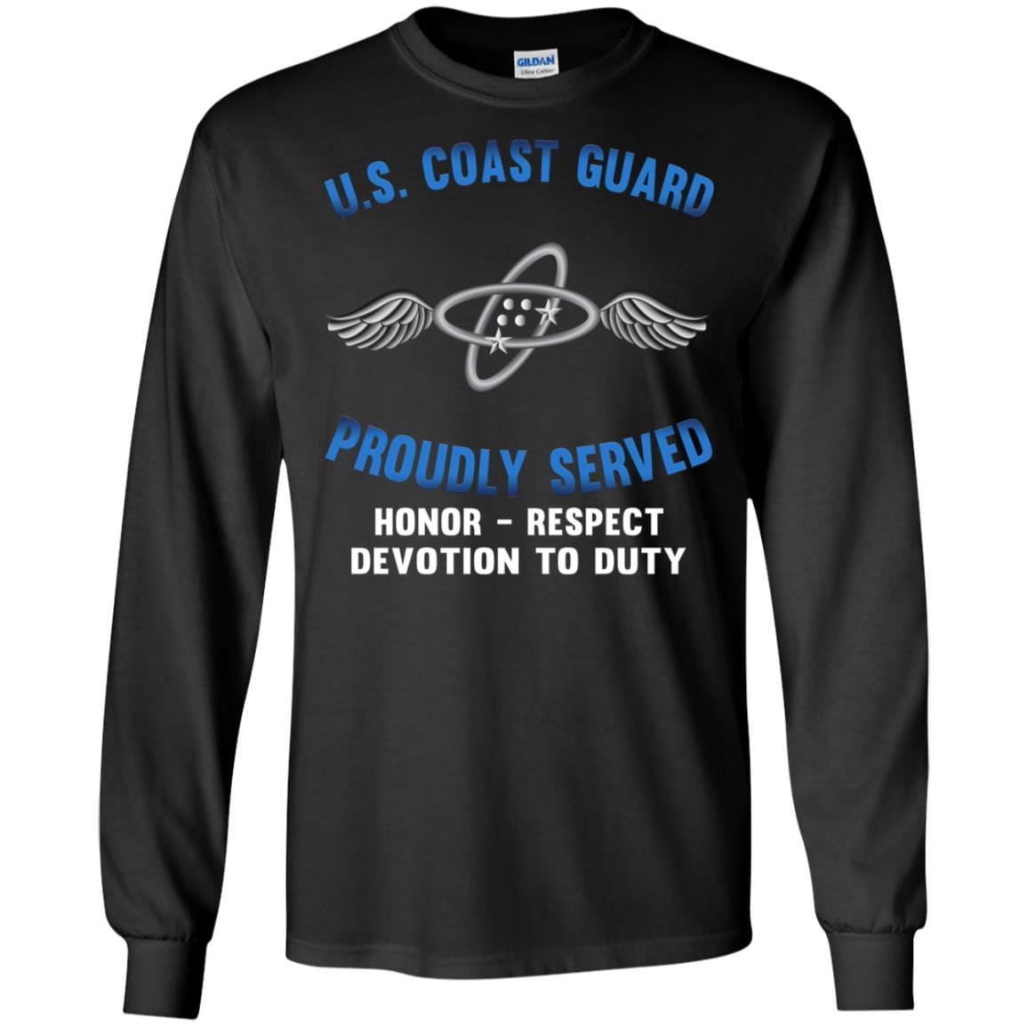 US Coast Guard Aviation Electronics Technician AET Logo Proudly Served T-Shirt For Men On Front-TShirt-USCG-Veterans Nation