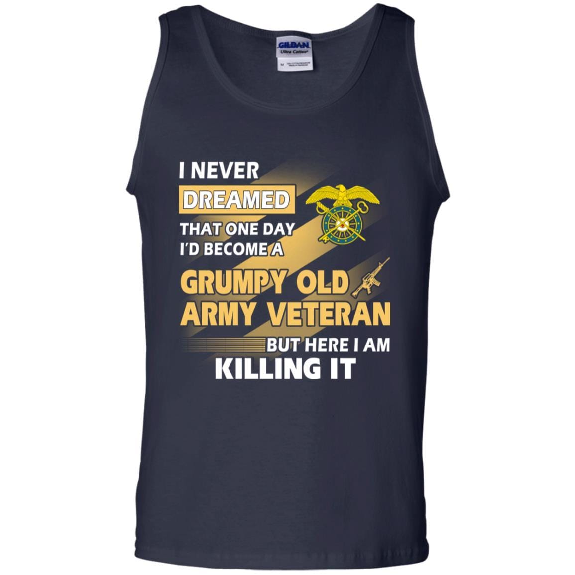 US Army T-Shirt "Quartermaster Corps Grumpy Old Veteran" On Front-TShirt-Army-Veterans Nation