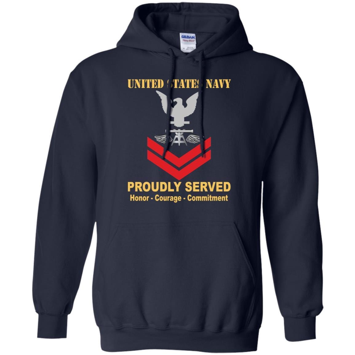 Navy Aviation Fire Control Tech Navy AQ E-5 Rating Badges Proudly Served T-Shirt For Men On Front-TShirt-Navy-Veterans Nation