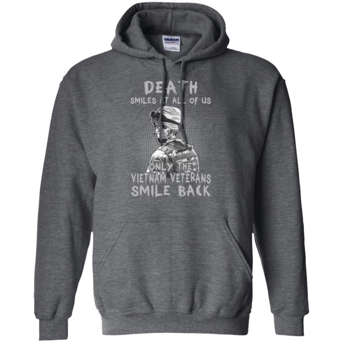 Military T-Shirt "Death Smiles At All Of Us - Only The VN Veterans Smile Back Men On" Front-TShirt-General-Veterans Nation