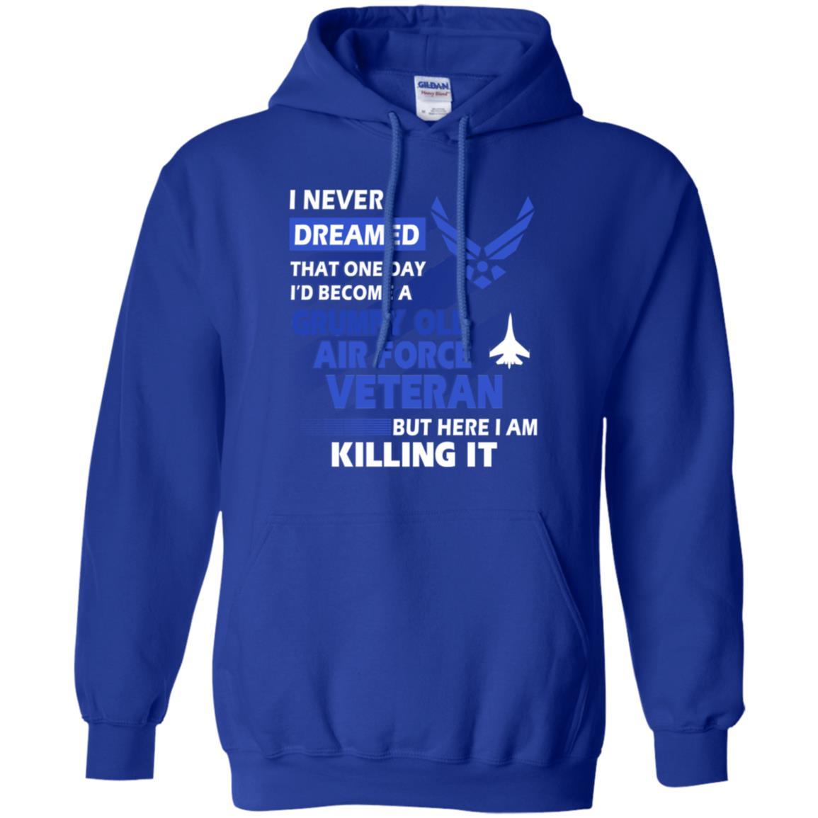 US Air Force Grumpy Old Veteran T-Shirt On Front-TShirt-USAF-Veterans Nation