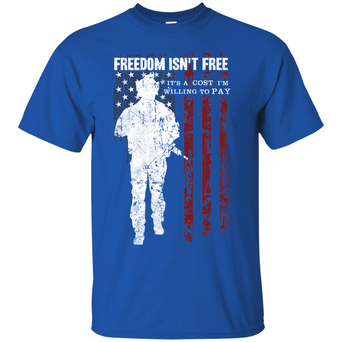 Military T-Shirt "Freedom Is Not Free - Willing to Pay Men" Front-TShirt-General-Veterans Nation