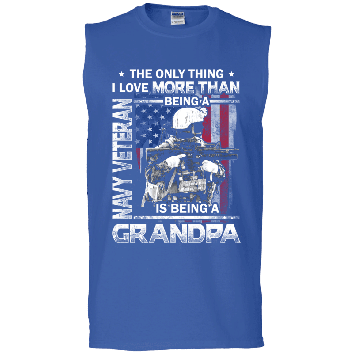 Navy Veteran I love Being A Grandpa Men Front T Shirts-TShirt-Navy-Veterans Nation