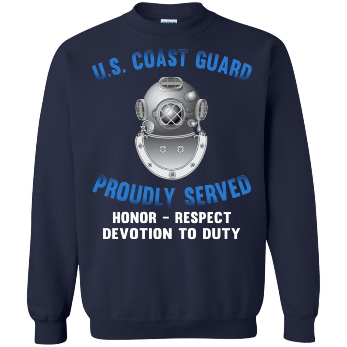 US Coast Guard Diver ND Logo Proudly Served T-Shirt For Men On Front-TShirt-USCG-Veterans Nation
