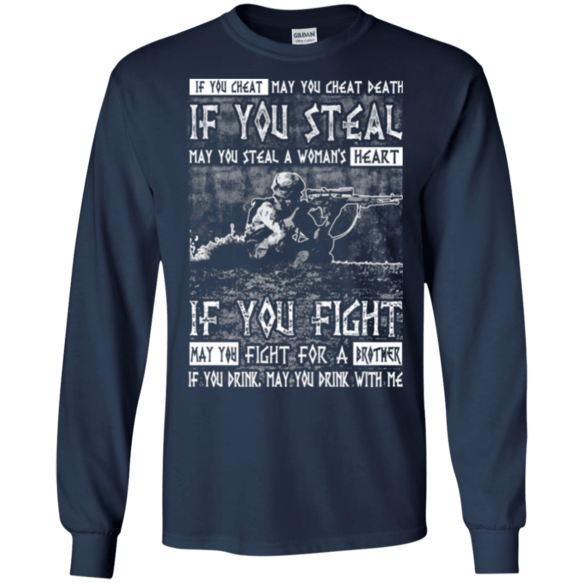 Military T-Shirt "Fight For a Brother, Drink With Me"-TShirt-General-Veterans Nation