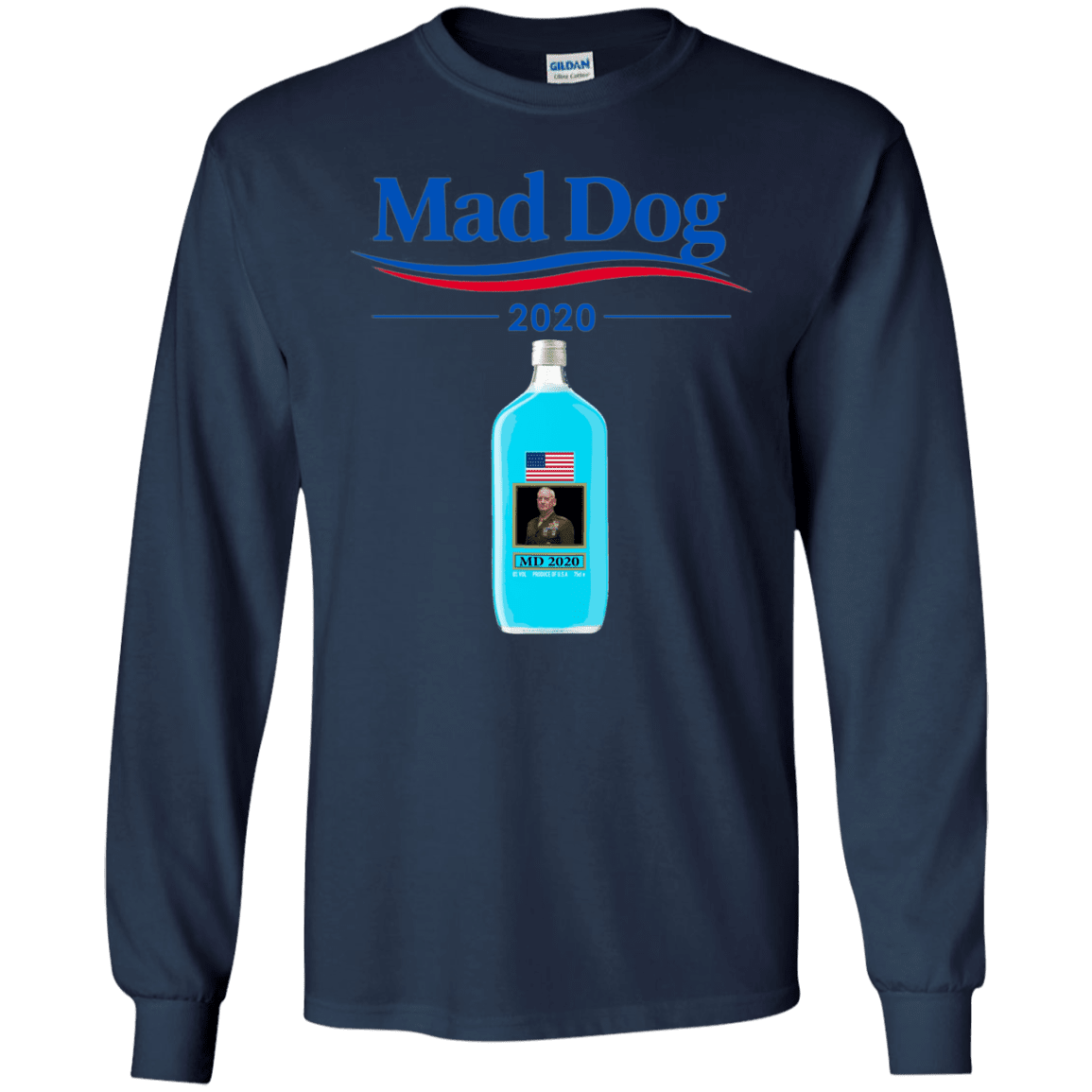 Military T-Shirt "Funny Mad Dog 2020 Blue Men" Front-TShirt-General-Veterans Nation
