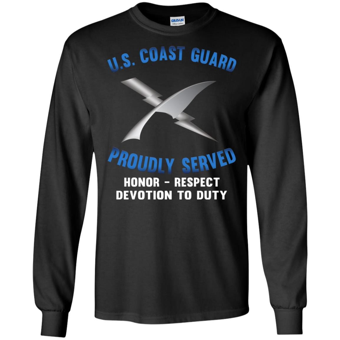 US Coast Guard Intelligence Specialist IS Logo Proudly Served T-Shirt For Men On Front-TShirt-USCG-Veterans Nation