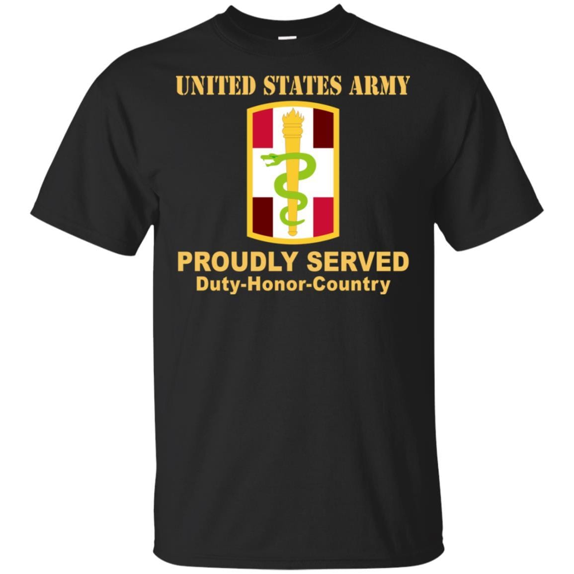US ARMY 330TH MEDICAL BRIGADE- Proudly Served T-Shirt On Front For Men-TShirt-Army-Veterans Nation