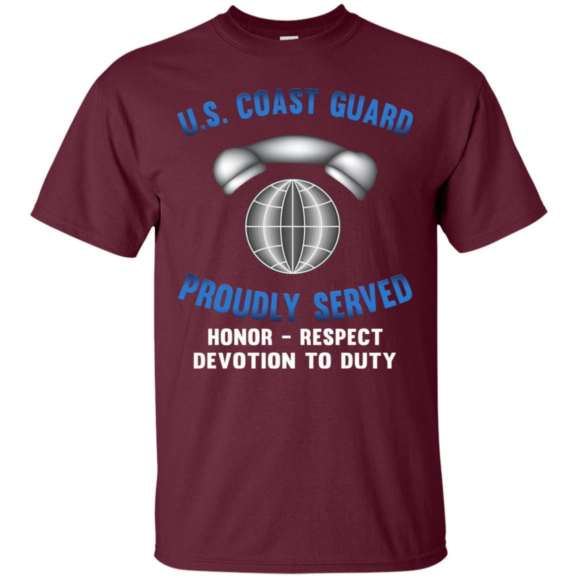 US Coast Guard Information Systems Technician IT Logo Proudly Served T-Shirt For Men On Front-TShirt-USCG-Veterans Nation