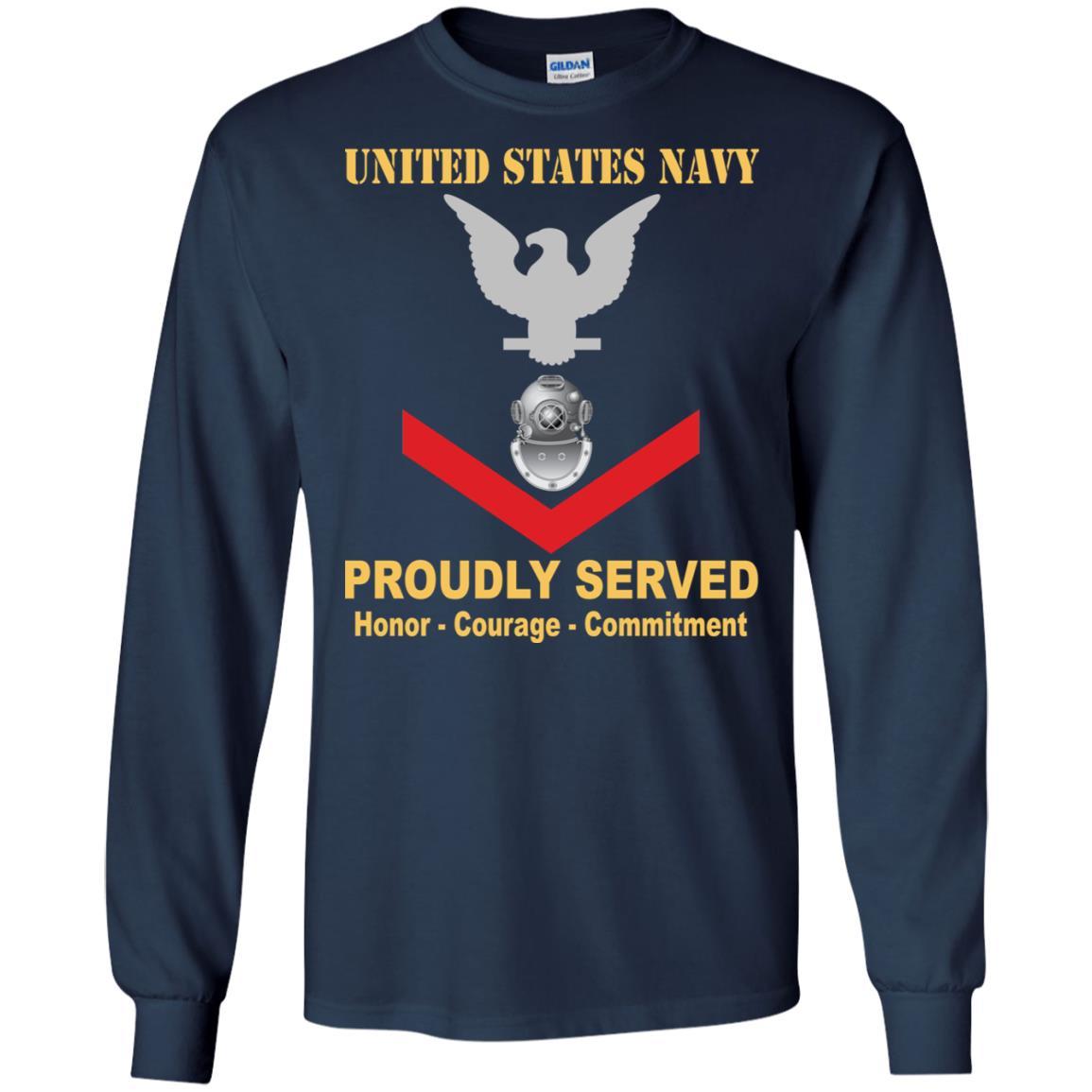 Navy Diver Navy ND E-4 Rating Badges Proudly Served T-Shirt For Men On Front-TShirt-Navy-Veterans Nation
