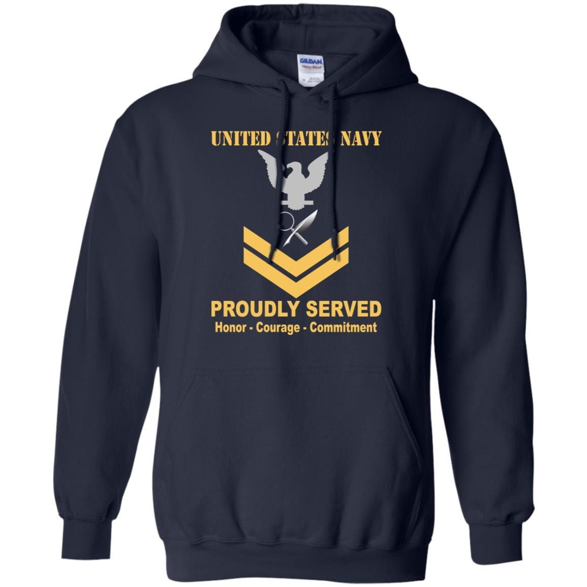 Navy Intelligence Specialist Navy IS E-5 Rating Badges Proudly Served T-Shirt For Men On Front-TShirt-Navy-Veterans Nation