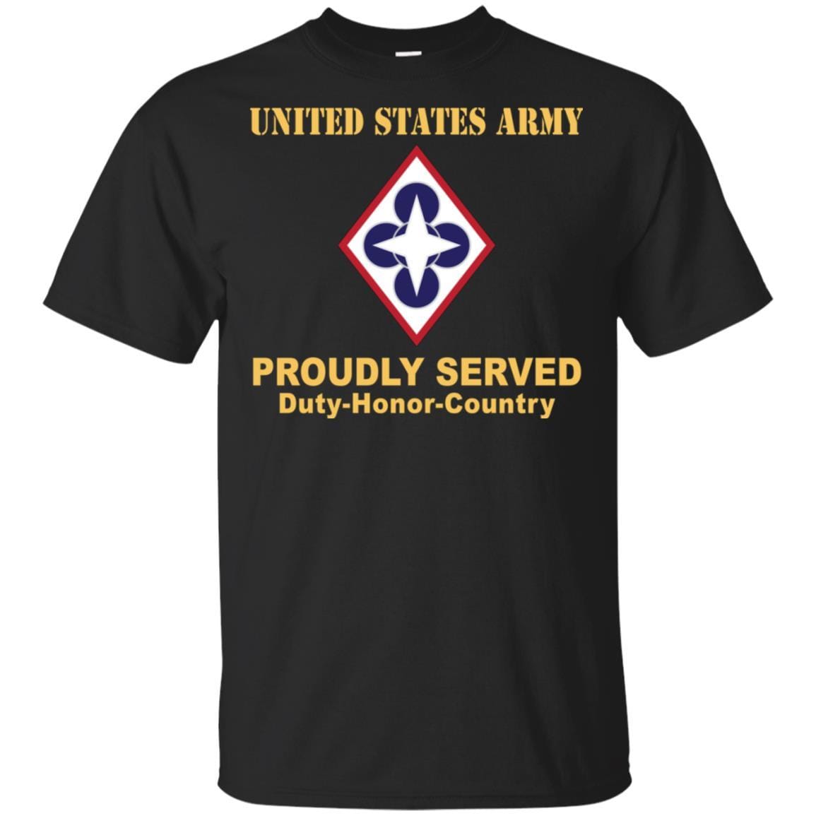 US ARMY CSIB COMBINED ARMS SUPPORT COMMAND- Proudly Served T-Shirt On Front For Men-TShirt-Army-Veterans Nation
