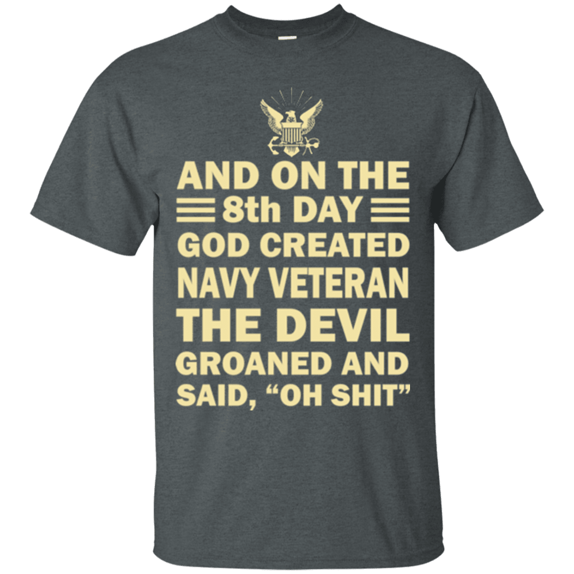 Military T-Shirt "God Created Navy Veteran"-TShirt-General-Veterans Nation
